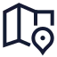 Mapslocation icon with stroke sharp style