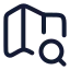 Mapssearch icon with stroke rounded style