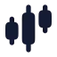 Marketanalysis icon with solid rounded style