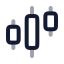Marketanalysis icon with twotone rounded style