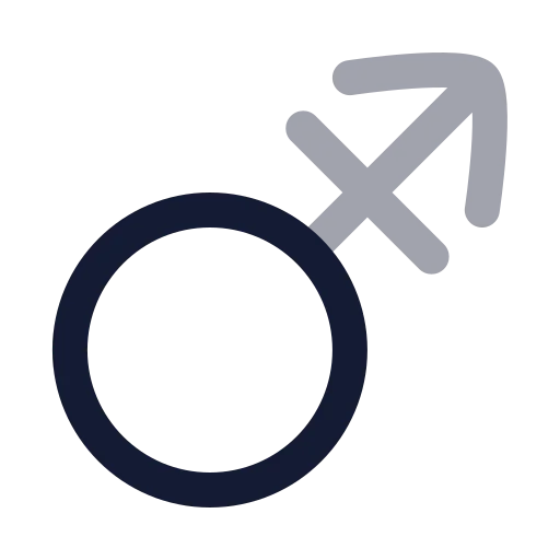 Mars Stroke Icon in Twotone Rounded style