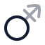Marsstroke icon with twotone rounded style
