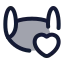 Masklove icon with duotone rounded style