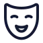 Masktheater icon with stroke rounded style