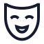 Masktheater icon with stroke sharp style