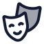 Masktheater icon with duotone rounded style
