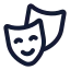 Masktheater icon with stroke rounded style