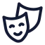 Masktheater icon with stroke standard style