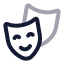 Masktheater icon with twotone rounded style