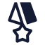 Medal icon with solid sharp style