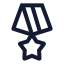 Medal icon with stroke sharp style