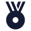 Medal icon with solid sharp style