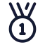 Medalfirstplace icon with stroke rounded style