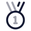 Medalfirstplace icon with twotone rounded style
