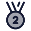 Medalsecondplace icon with duotone rounded style