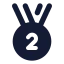 Medalsecondplace icon with solid standard style
