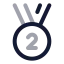 Medalsecondplace icon with twotone rounded style