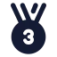 Medalthirdplace icon with solid standard style