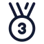 Medalthirdplace icon with stroke rounded style