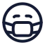 Medicalmask icon with stroke rounded style