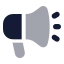 Megaphone icon with bulk rounded style