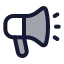 Megaphone icon with duotone rounded style