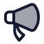 Megaphone icon with duotone standard style