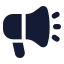 Megaphone icon with solid rounded style