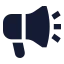Megaphone icon with solid sharp style