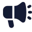 Megaphone icon with solid standard style