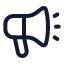 Megaphone icon with stroke rounded style