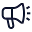 Megaphone icon with stroke sharp style
