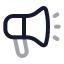 Megaphone icon with twotone rounded style