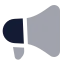 Megaphone icon with bulk rounded style