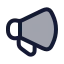 Megaphone icon with duotone rounded style