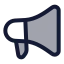 Megaphone icon with duotone rounded style