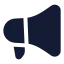 Megaphone icon with solid rounded style