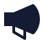 Megaphone icon with solid sharp style