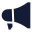 Megaphone icon with solid sharp style