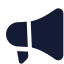 Megaphone icon with solid standard style