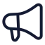 Megaphone icon with stroke rounded style