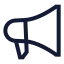 Megaphone icon with stroke sharp style