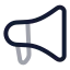 Megaphone icon with twotone rounded style