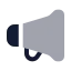 Megaphone icon with bulk rounded style