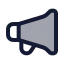 Megaphone icon with duotone rounded style