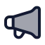 Megaphone icon with duotone standard style