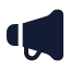 Megaphone icon with solid rounded style