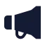 Megaphone icon with solid sharp style