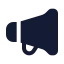 Megaphone icon with solid standard style