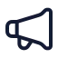 Megaphone icon with stroke rounded style